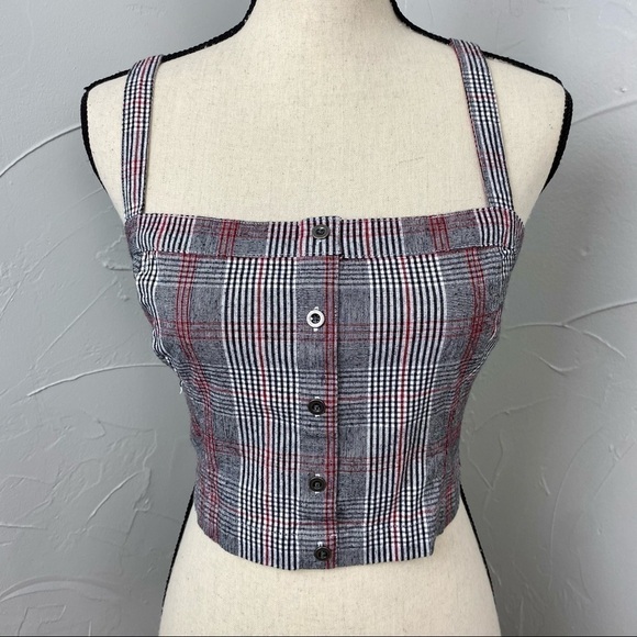 NWT Hollister Plaid button front tank size M - Picture 10 of 11
